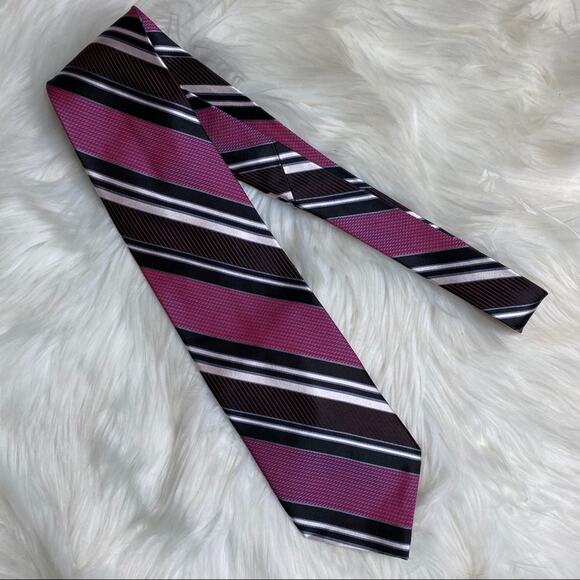 Siena Collezione Iridescente Striped Silk Neck Tie - Picture 6 of 6